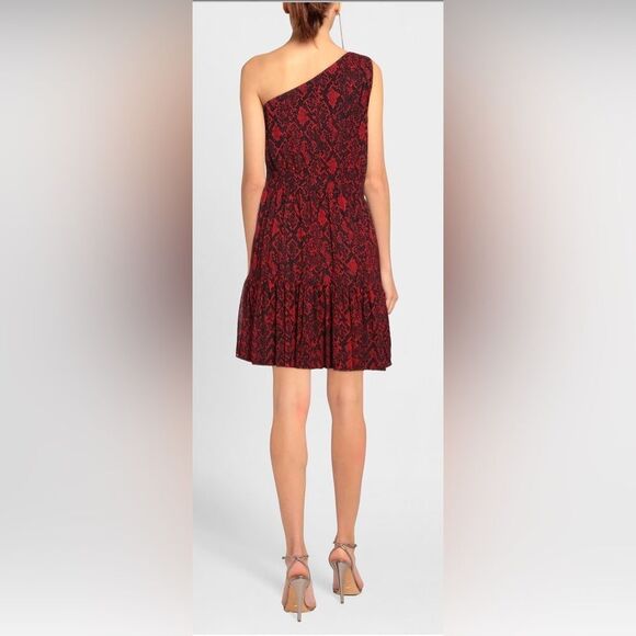 MICHAEL Michael Kors Chic One-Shoulder Red leopard print Dress, US0 - Picture 2 of 10